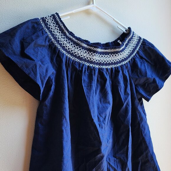 NWT Royal Blue Vineyard Vines Embroidered Smock Neck Blouse Size Small - Picture 2 of 15